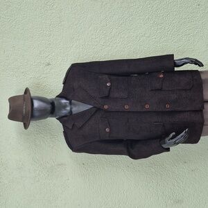 Nicole Miller (Italy) Men's Rich Brown Italian Wool Fabric Luxury Blazer/Coat